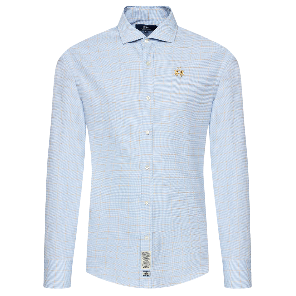 Chemise bleu ciel en popeline dobby — La Martina