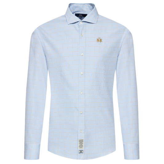 Chemise bleu ciel en popeline dobby — La Martina