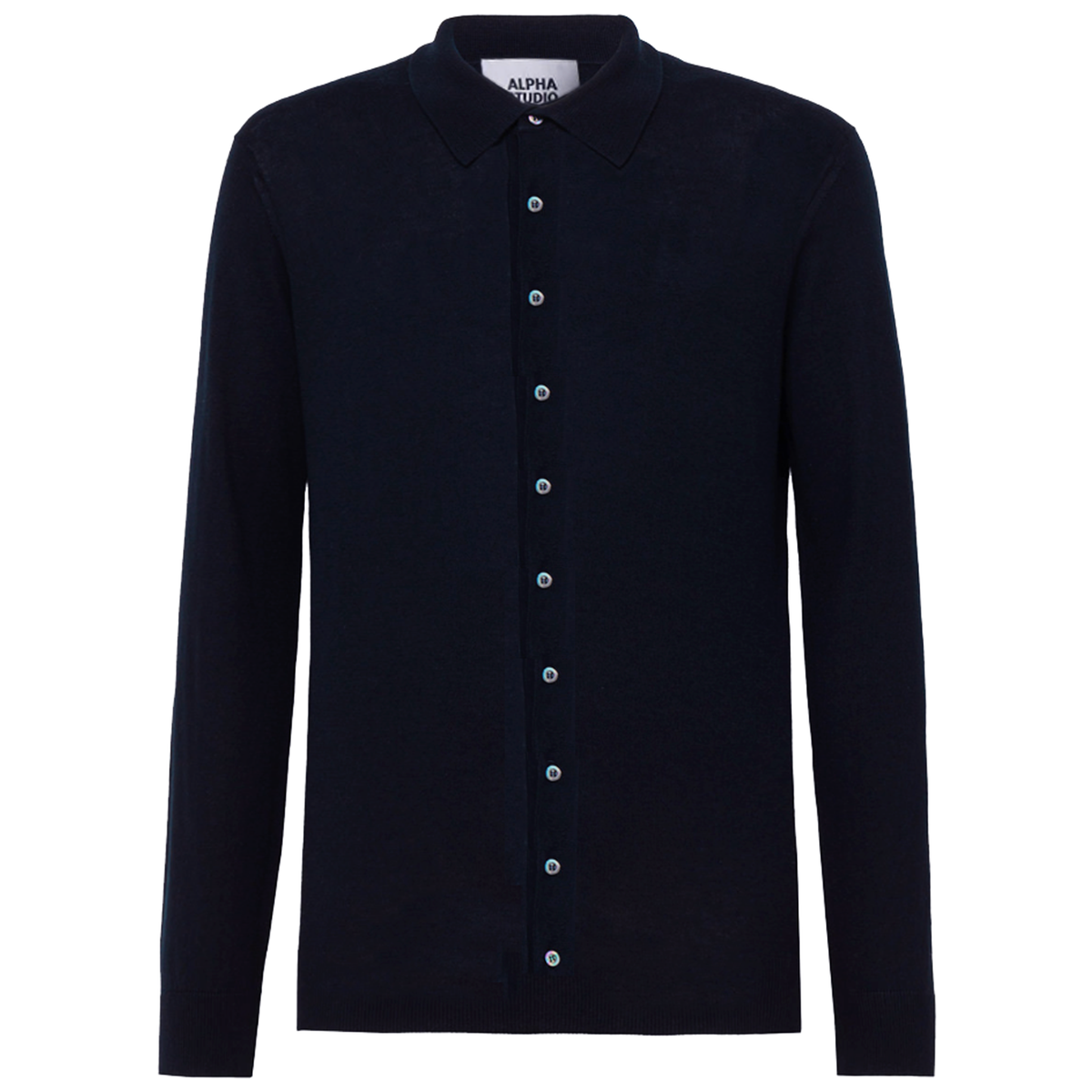 Chemise bleu nuit à manches longues — Alpha Studio