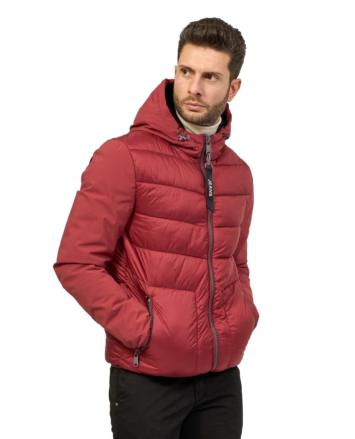 Veste matelassée rouge en nylon — Yes Zee