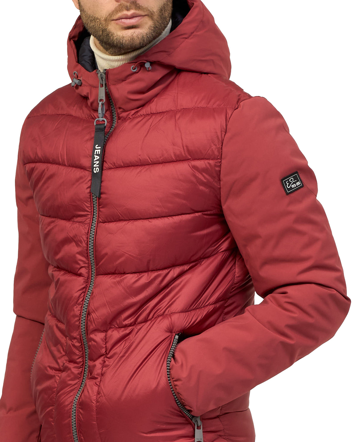 Veste matelassée rouge en nylon — Yes Zee