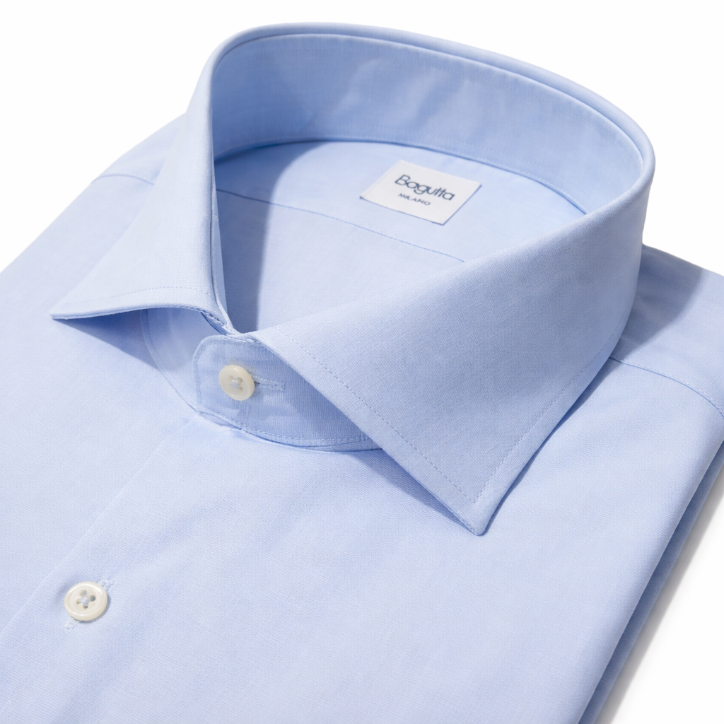 Chemise Brando bleu ciel à col italien — Bagutta