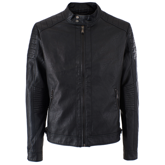 Veste noire en similicuir — Yes Zee