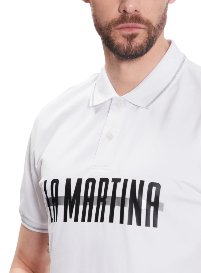Polo blanc en jersey soyeux — La Martina