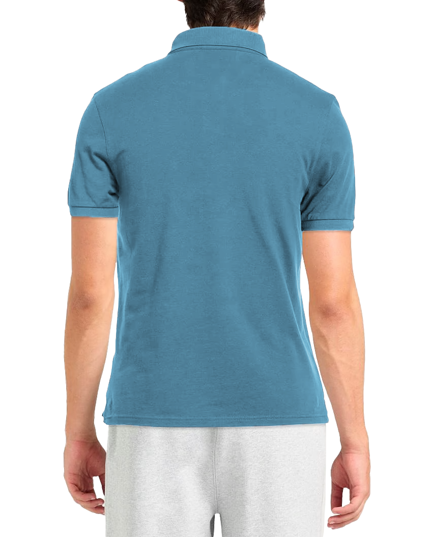 Polo bleu clair teint en pièce — Alpha Studio