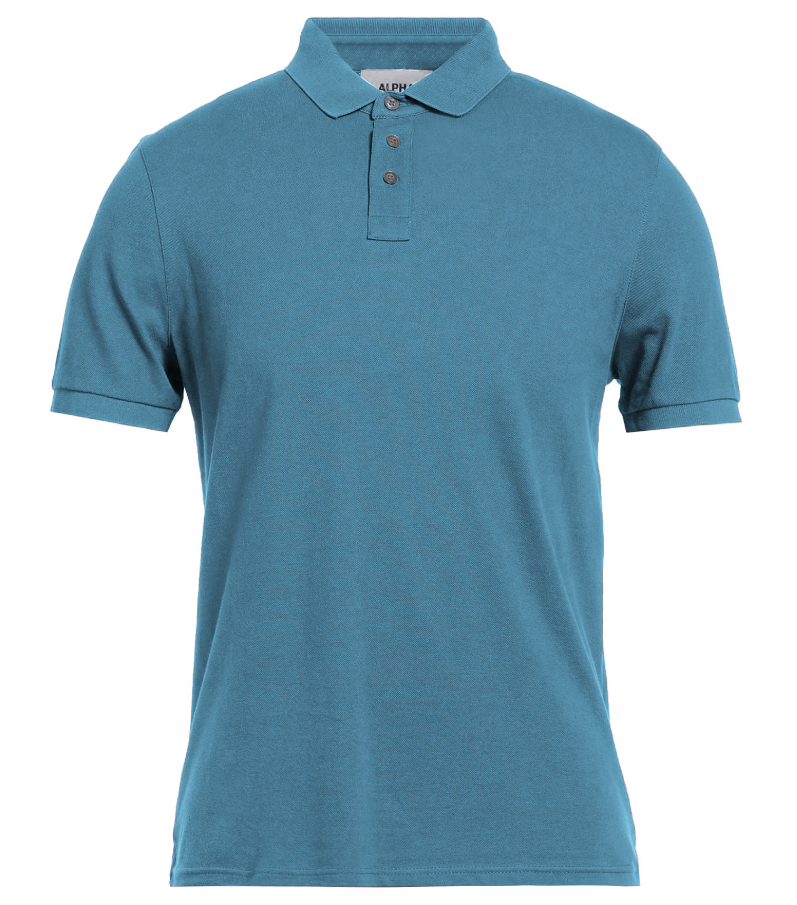 Polo bleu clair teint en pièce — Alpha Studio