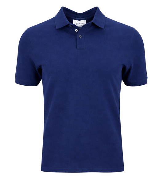 Polo piqué bleu — Alpha Studio