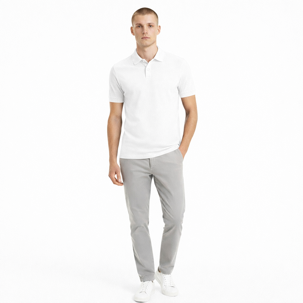 Polo piqué blanc — Alpha Studio