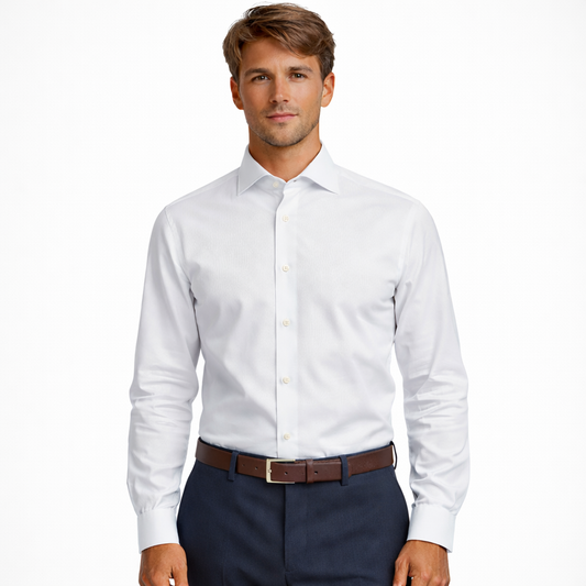 Chemise Brando blanche à col italien — Bagutta